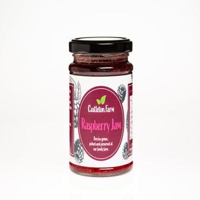 Castleton - Raspberry Jam (6 x 330g), Made in Small Batches from Our Scottish Handpicked Berries, with No Artificial Colours, Flavours or Preservatives