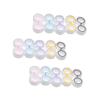 Anneome Dual Case Portable Lens Storage Container 15pcs Leak-Resistant Holders for Outdoor and Travel Use in Assorted Colours