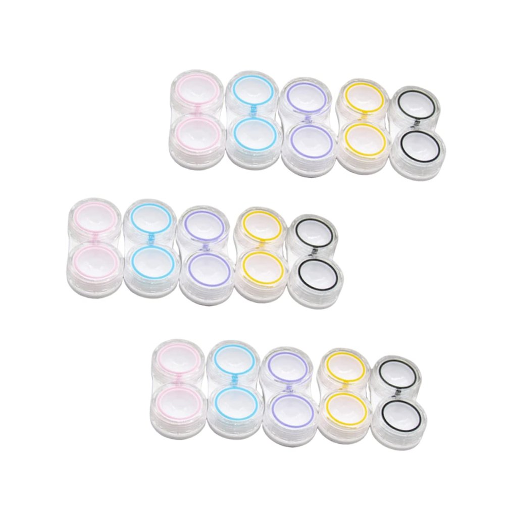 Anneome Dual Case Portable Lens Storage Container 15pcs Leak-Resistant Holders for Outdoor and Travel Use in Assorted Colours