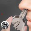 Manual Nose and Ear Trimmer - Portable Stainless Steel Hair Remover for Men and Women/Vibrissa Professional Manual Wash Razors, Nose Razors view 4