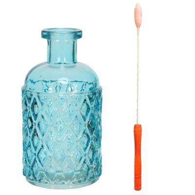 Barber's Handmade Singeing Stick | Turkish Traditional Ear Hair Removal Tool Set | 1x Blue Glass Jar & 1x Singeing Stick