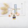 UJIMS Dessert Lovers Gift Sweet Cake Bubble Tea Key Chain Bubble Tea Lovers Gift Cheese Themed Gift Cheese Lover Friend Gift, Bubbletea Keychain, Default view 3