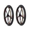 1 Pair of 24inch Wheelchair Rear Wheels, Solid PU Wheelchair Wheels, Aluminum Alloy Hand Push Ring, Suitable for Electric Wheelchair Replacement Accessory view 1