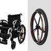 1 Pair of 24inch Wheelchair Rear Wheels, Solid PU Wheelchair Wheels, Aluminum Alloy Hand Push Ring, Suitable for Electric Wheelchair Replacement Accessory view 2