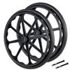 (24x13/8) Wheelchair Rear Wheel Replacement Part for 24 Inch Wheelchair, 24 Inch Solid Tyre Rear Wheel for Manual Wheelchair, with Screw Rod, Black Tyre, (Pack of 2) view 1