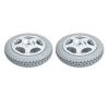 1 Pair of 12inch Rubber Wheelchair Rear Wheel Replacement, Solid PU Wheelchair Wheels, Bearing 17mm (11/16") Power Wheelchair Parts view 1