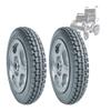 1 Pair of 12inch Rubber Wheelchair Rear Wheel Replacement, Solid PU Wheelchair Wheels, Bearing 17mm (11/16") Power Wheelchair Parts view 2