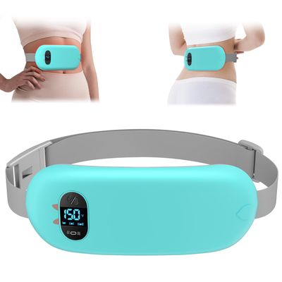 Heat Pad for Period Pain Relief, Upgraded 6 Heat Massage Modes Electric Fast Heating Pad for Lower Back Pain Cramp Menstrual Rechargeable USB Heated Belt Gifts for Women Girls Her Light Blue