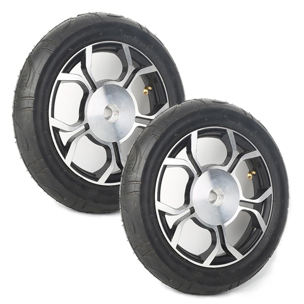 12 1/22 1/4 Rear Wheels for Wheelchair, 12 Inch Pneumatic Rubber Tire, Electric Wheelchair Accessories, Anti-Slip Rubber Wheel, Alloy Hub, Casters Rollers (Color : Black (Set of 2))