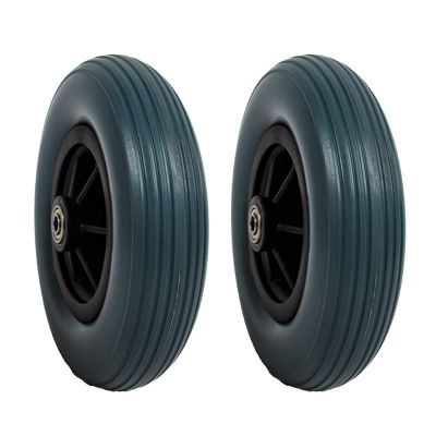 1 Pair of 8inch PU Solid Wheelchair Front Wheels, Non-Inflatable Power Wheelchair Wheels for Many Standard Wheelchair Walkers(Grey)