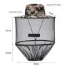 CONNECTION Mosquito Net Hat Gray Camouflage Midge Hat Mosquito Head Net Hat Foldable Mosquito Hats with Netting Midge Head Net Hat for Camping,Fishing,Beekeepin,Climbing,Outdoor Hiking view 2