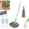 2 in 1 Dehydrated Mop, Dehydrated Mop with 2 Microfibra Replaceable Mop Pads, 360 Degree Spin Round Wall Cleaning Mop, Quick-Drying Microfiber Floor Mop for Hardwood Commercial Household Clean (1Pcs) view 1