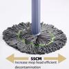 2 in 1 Dehydrated Mop, Dehydrated Mop with 2 Microfibra Replaceable Mop Pads, 360 Degree Spin Round Wall Cleaning Mop, Quick-Drying Microfiber Floor Mop for Hardwood Commercial Household Clean (1Pcs) view 4