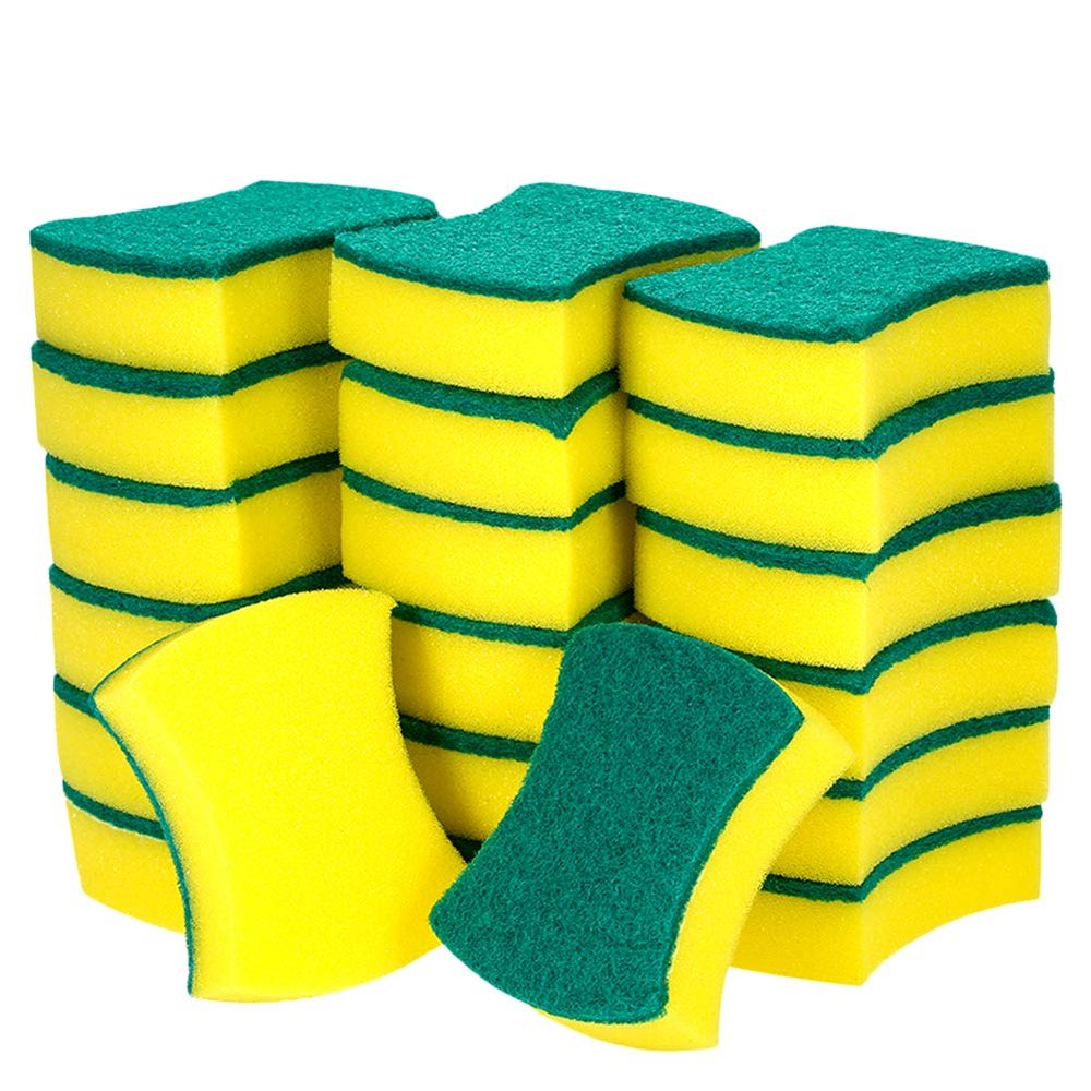 20 Pack Heavy Duty Scrub Sponge Kitchen Cleaning Sponges Dual-Sided Multi-Use Washing-Up Dish Pad for Kitchen Dishes & Bathroom
