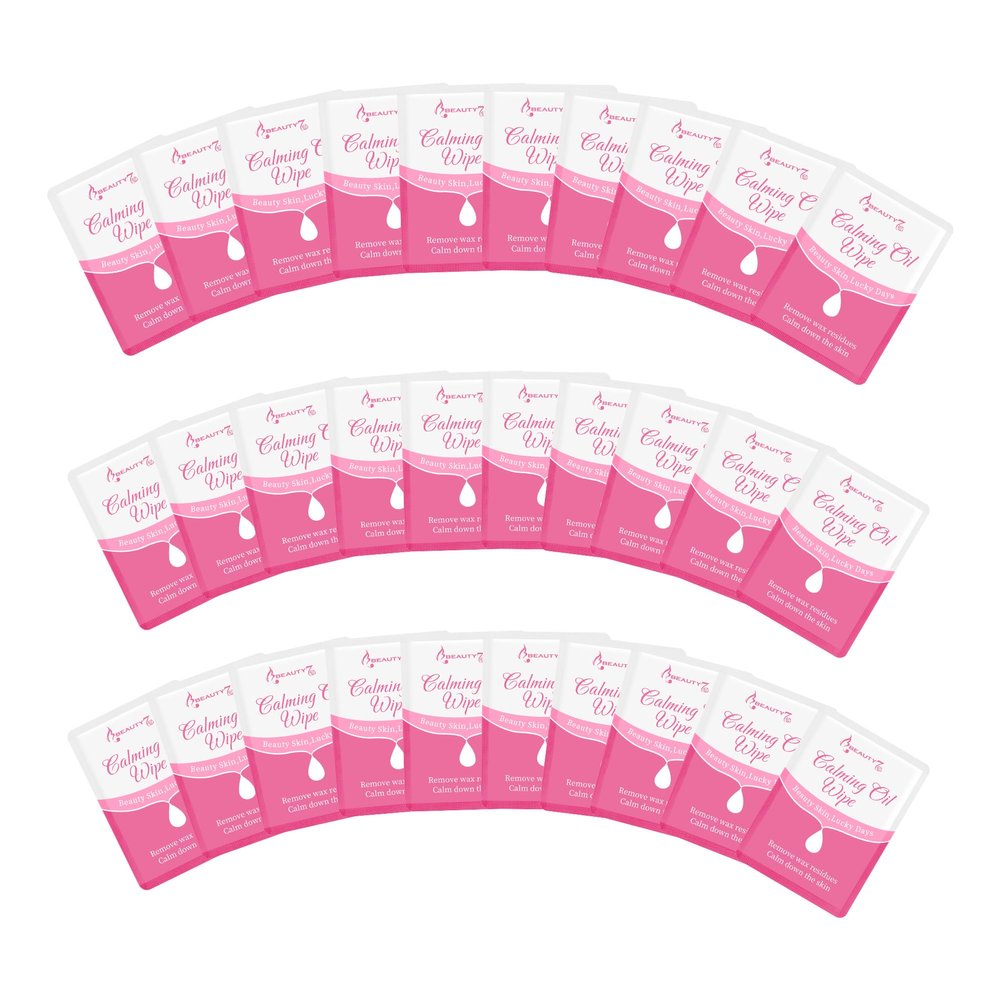 50pcs Beauty7 After Wax Wipes Effectively Removes Wax Calming Oil Wipes All-Natural Formula Waxing Cleanser for Hair Removal All Skin Types