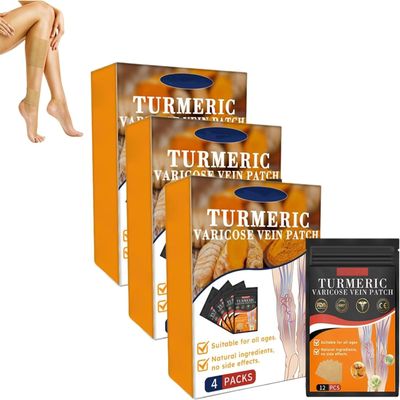 Furzero Turmeric Varicose Vein Patch,2024 New Turmeric Vein Patches,Naturally relieves varicose Veins in Legs and Spiders,Turmeric Varicose Vein Patches,Improve Blood Circulation (3 Box)