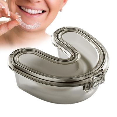 Zuasdvnk Retainer Case,U-Shaped Retainer Holder - Portable Aligner Case, Clear Nightguard Case for Mouth Guards, Retainers, Travel