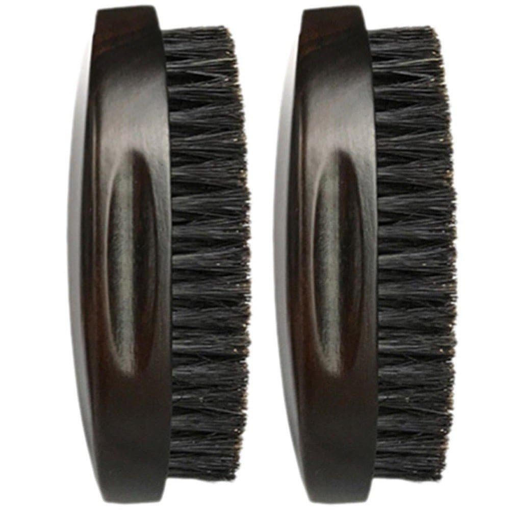 2pcs Beard Brush Boar Bristle Beard Brush Handle Made in Solid Wood Beard Brush for Firm Bristles to Tame and Soften Your Hair