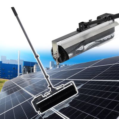 pedenencelia Solar Panel Cleaning Brush,Telescopic Cleaning Brush,Wo Cleaning Modes-Dry Cleaning/Water Cleaning, Adjustable Angle,For Outdoor Cleaning,7.5m