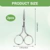 Gjinxi 2Pcs Professional Grooming Scissors, Eyebrow Scissors, Trimming Stainless Steel Fine Straight Tip Scissors Men Small Scissors for Hair, Eyebrows, Nose Hair, Beard, Eyelashes view 2