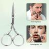 Gjinxi 2Pcs Professional Grooming Scissors, Eyebrow Scissors, Trimming Stainless Steel Fine Straight Tip Scissors Men Small Scissors for Hair, Eyebrows, Nose Hair, Beard, Eyelashes view 4