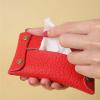 Sanitary Pad Storage Bag - Soft Tissue Holder Reusable Tissue Travel Pouch | Paper PU Leather Case, Sanitary Bags for Bathroom, Small Items view 3