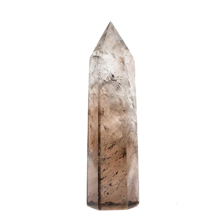 1PC Natural Smoky Quartz Stone Obelisk Quartz Point Wand For Home,Smoky Quartz,50-60mm