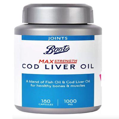 Boots Max Strength COD Liver Oil 180 Capsules Healthy Bone Muscle 6 Month Supply