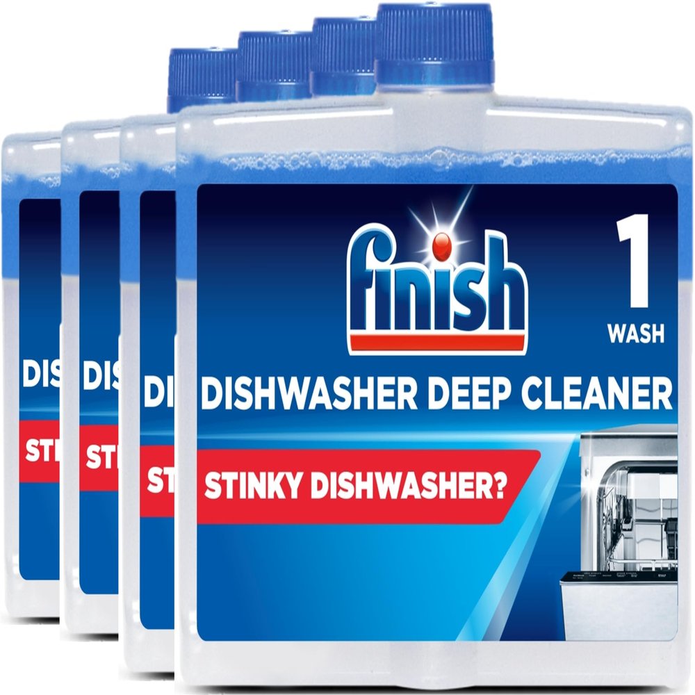 Finish Dishwasher Machine Cleaner | Lemon | Pack of 4, 250ml Each |Deep Cleans and Helps to prolong life of your dishwasher