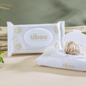 Tiboo Flushable Unwhitened Bamboo Moist Toilet Tissue 2448 XL Sheets