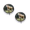 Real Swiss Cow Brown Printed Mini Round Pill Box,Pill Box 3 Compartment Medicine Pill Case, Pill Organizer Travel Pillbox, Portable Pill Box for Pocket, Home, Office Use view 1