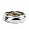Real Swiss Cow Brown Printed Mini Round Pill Box,Pill Box 3 Compartment Medicine Pill Case, Pill Organizer Travel Pillbox, Portable Pill Box for Pocket, Home, Office Use view 4