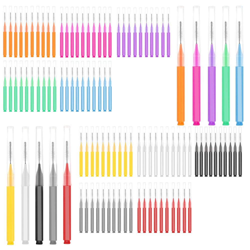 100Pcs Braces Brush for Cleaning Braces, Floss Picks Interdental Brushes Flossers for Braces Teeth Cleaning Kit Braces Toothpicks Flossing Head Cleaning Tool