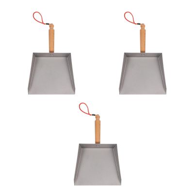 3 Pcs Stainless Steel Mini Desktop Dustpan Set - Compact Silver Dust Pan for Kitchen, Office, and Home Cleaning