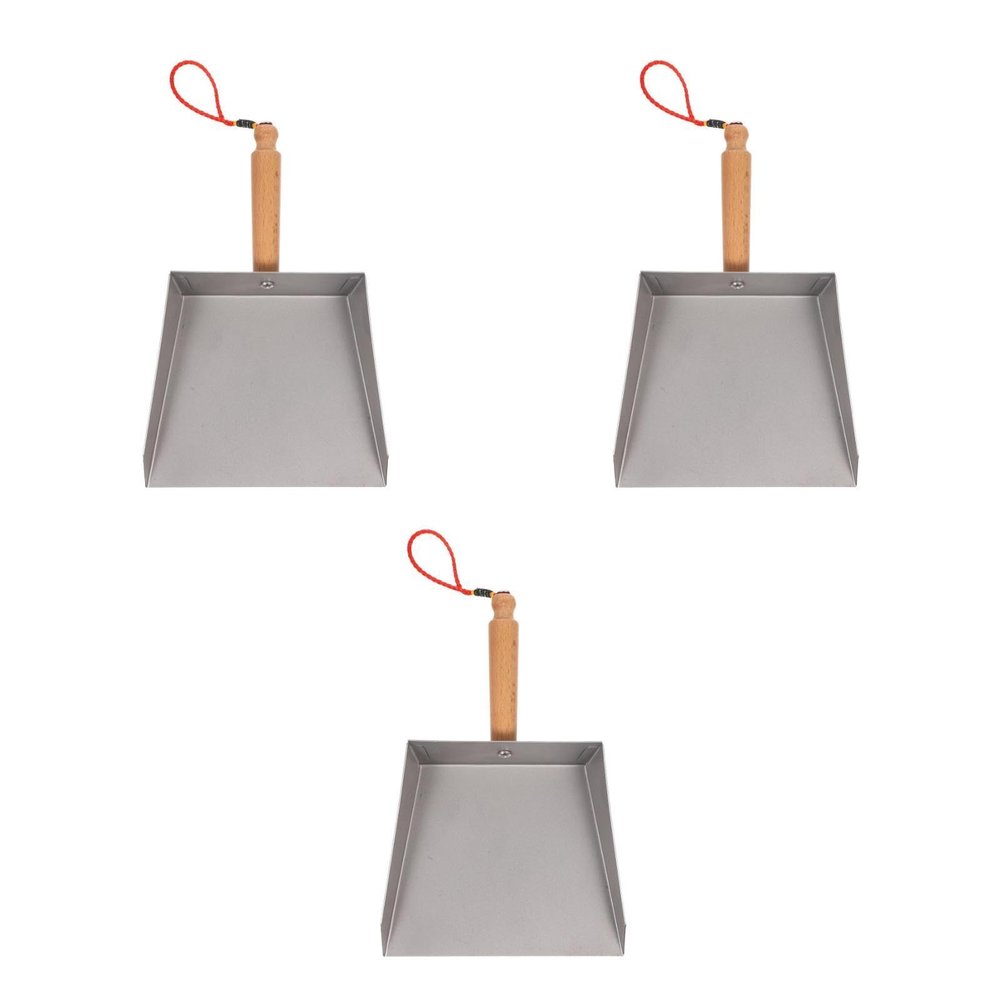 3 Pcs Stainless Steel Mini Desktop Dustpan Set - Compact Silver Dust Pan for Kitchen, Office, and Home Cleaning