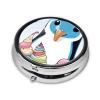 Penguins Printed Mini Round Pill Box,Pill Box 3 Compartment Medicine Pill Case, Pill Organizer Travel Pillbox, Portable Pill Box for Pocket, Home, Office Use view 3