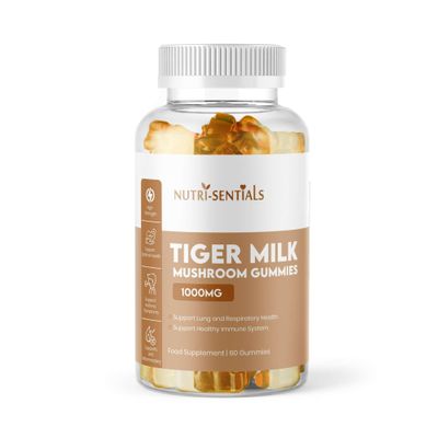 Tiger Milk Mushroom Gummies  High-Strength Dietary Supplement for Immune Support and General Wellness, 1000mg, 60 Count