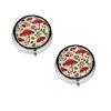Red Mushrooms Printed Mini Round Pill Box,Pill Box 3 Compartment Medicine Pill Case, Pill Organizer Travel Pillbox, Portable Pill Box for Pocket, Home, Office Use view 1