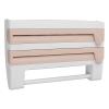 Wall Mounted Cling Film Holder, Plastic Film Dispenser and Cutter, Cling Film Dispenser with Cutter and Side Button, Multifunctional Storage Cutter Rack view 2