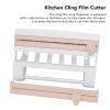 Wall Mounted Cling Film Holder, Plastic Film Dispenser and Cutter, Cling Film Dispenser with Cutter and Side Button, Multifunctional Storage Cutter Rack view 4