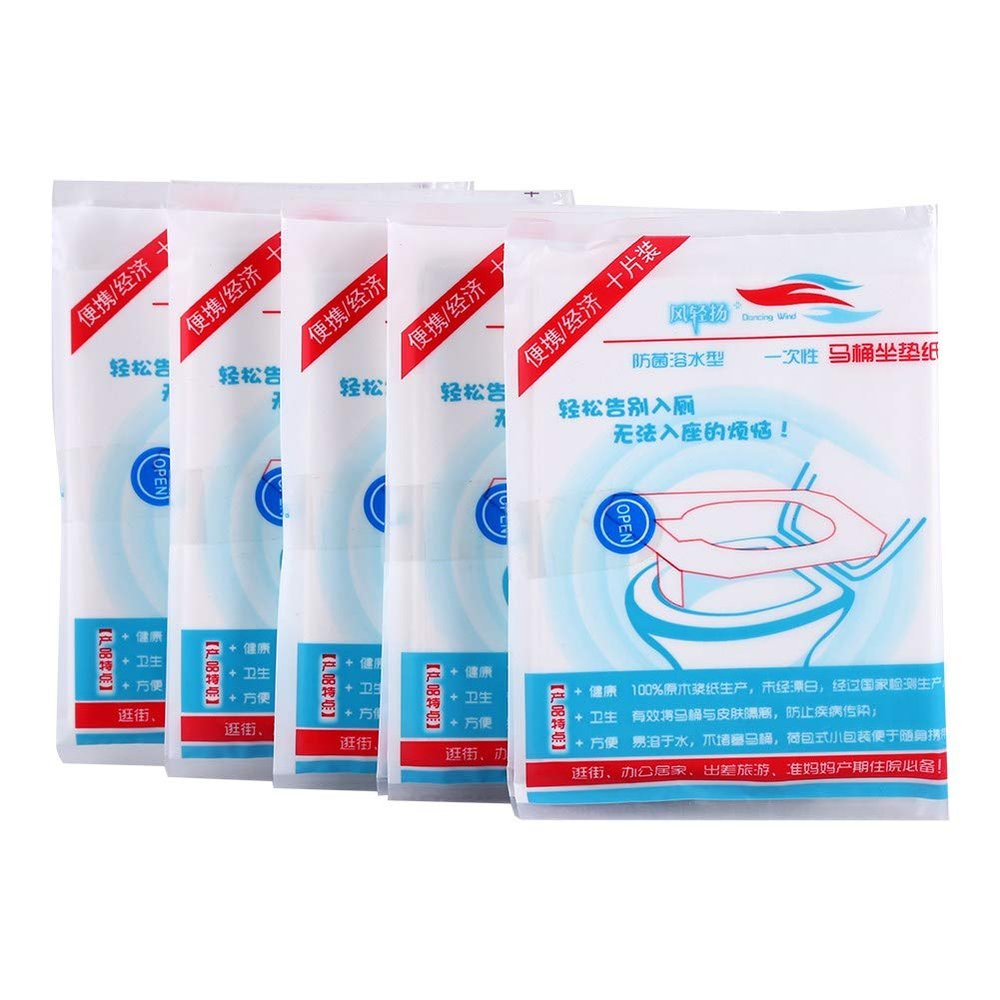 50 Pack Toilet Seat Covers,Paper Toilet Liners for Bathroom Flushable for Travel Toilet Seat Cover Friendly Packing for Kids Potty Training and Adult