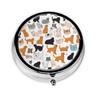 Cattle Dog Florals Printed Mini Round Pill Box,Pill Box 3 Compartment Medicine Pill Case, Pill Organizer Travel Pillbox, Portable Pill Box for Pocket, Home, Office Use view 2