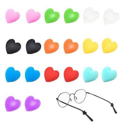 10 Pairs Anti-Slip Glasses Ear Grips Heart-Shaped Glasses Ear Cushions Soft Eyewear Retainer for Most Types Eyeglasses Reading Glasses and Sunglasse