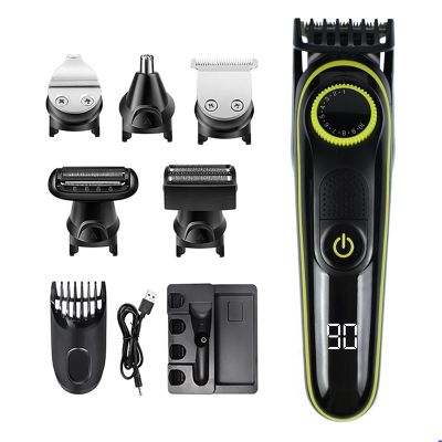 WAIKIL 5-in-1 Haircut Set for Men, Professiona Shaver,Rechargeable Trimmer with USB, Carbon Steel Trimmer, Gift for Men(GN)