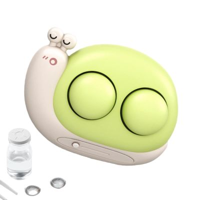 Niktule Lens Cleaner Machine, Ultrasonic High-Frequency Cleaning Lens Washer Case 2 in 1, Portable Soft Lens Holder Storage Box for Travel & Home Use