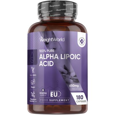 WeightWorld Alpha Lipoic Acid 650mg - 180 Capsules - 6 Months Supply