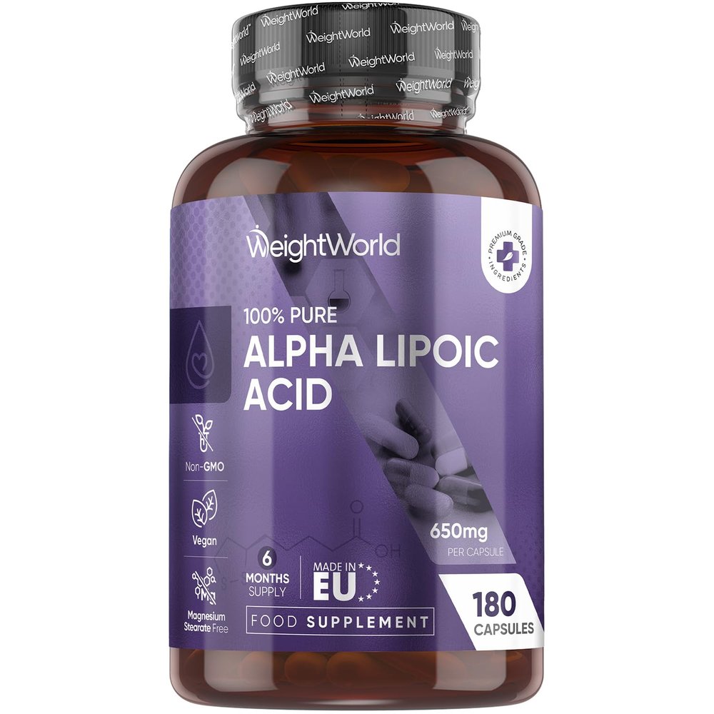 WeightWorld Alpha Lipoic Acid 650mg - 180 Capsules - 6 Months Supply