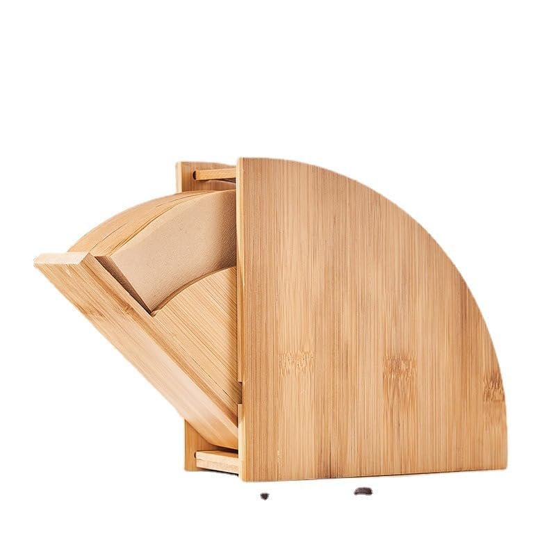 Hand-made coffee filter paper storage box Fan dust holder Universal filter paper box wooden storage rack