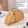 Hand-made coffee filter paper storage box Fan dust holder Universal filter paper box wooden storage rack view 3