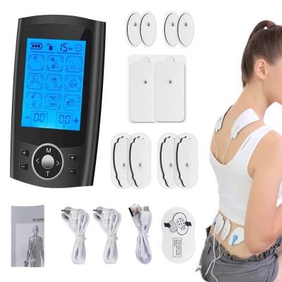 Pulse Massager Machine,Muscle Stimulator Pulse Massagers - Rechargeable Muscle Massager with 10 Pads & 36 Modes, Nerve Stimulator Massaging Device